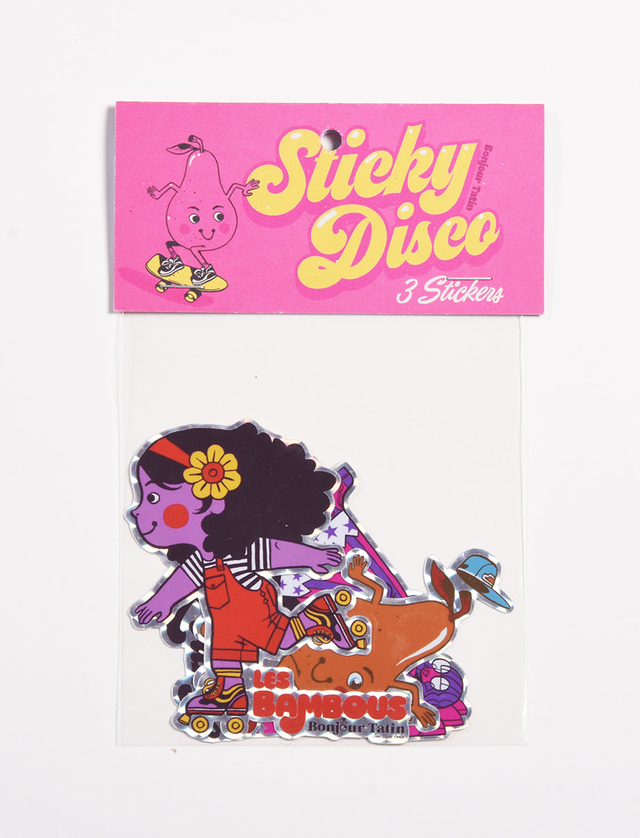 Sticky Disco sticker book with a colorful character on a white background