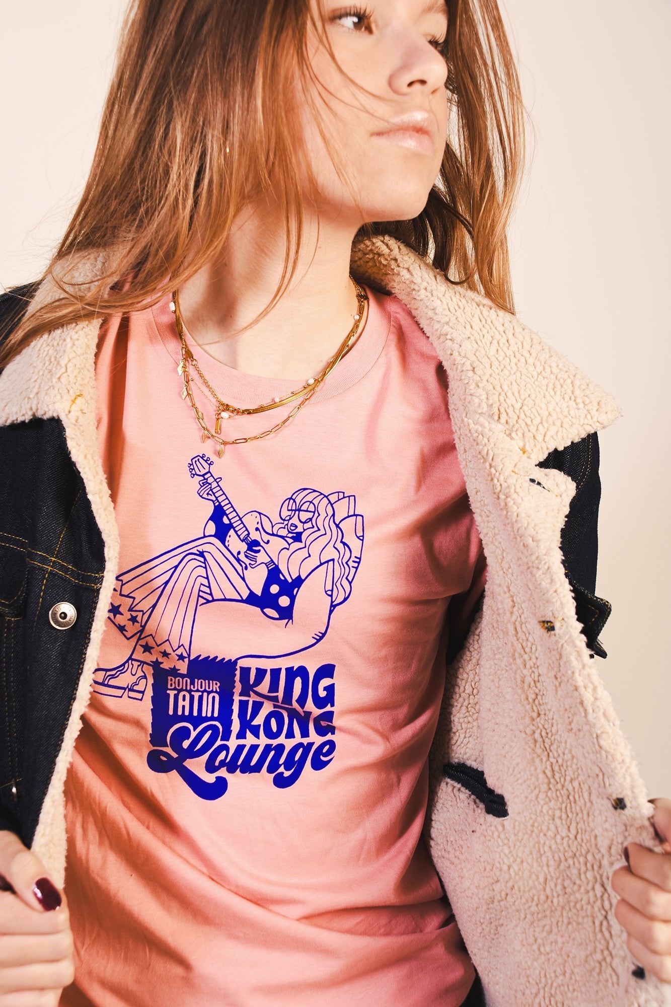 King Kong Lounge Organic T-Shirt Pink - Bonjour Tatin