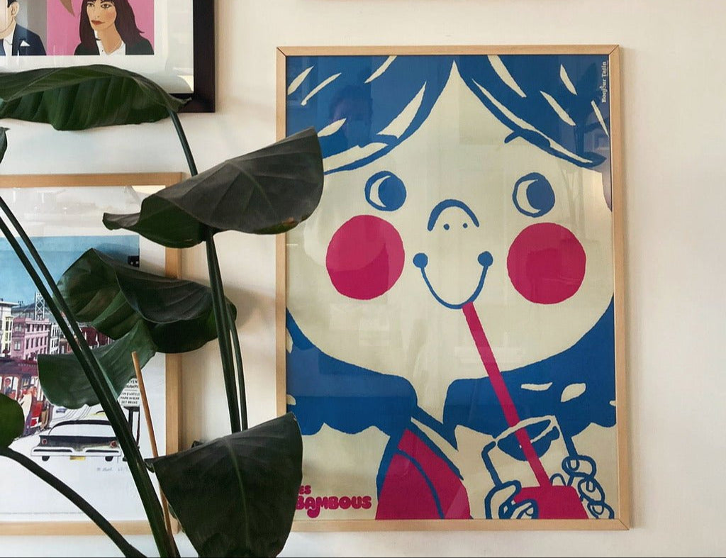 Poster Lemonade - Les Bambous Blue Pink - Bonjour Tatin