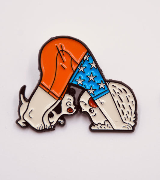 Les Bambous ‘Downward Dog’ soft Enamel Pin - Bonjour Tatin