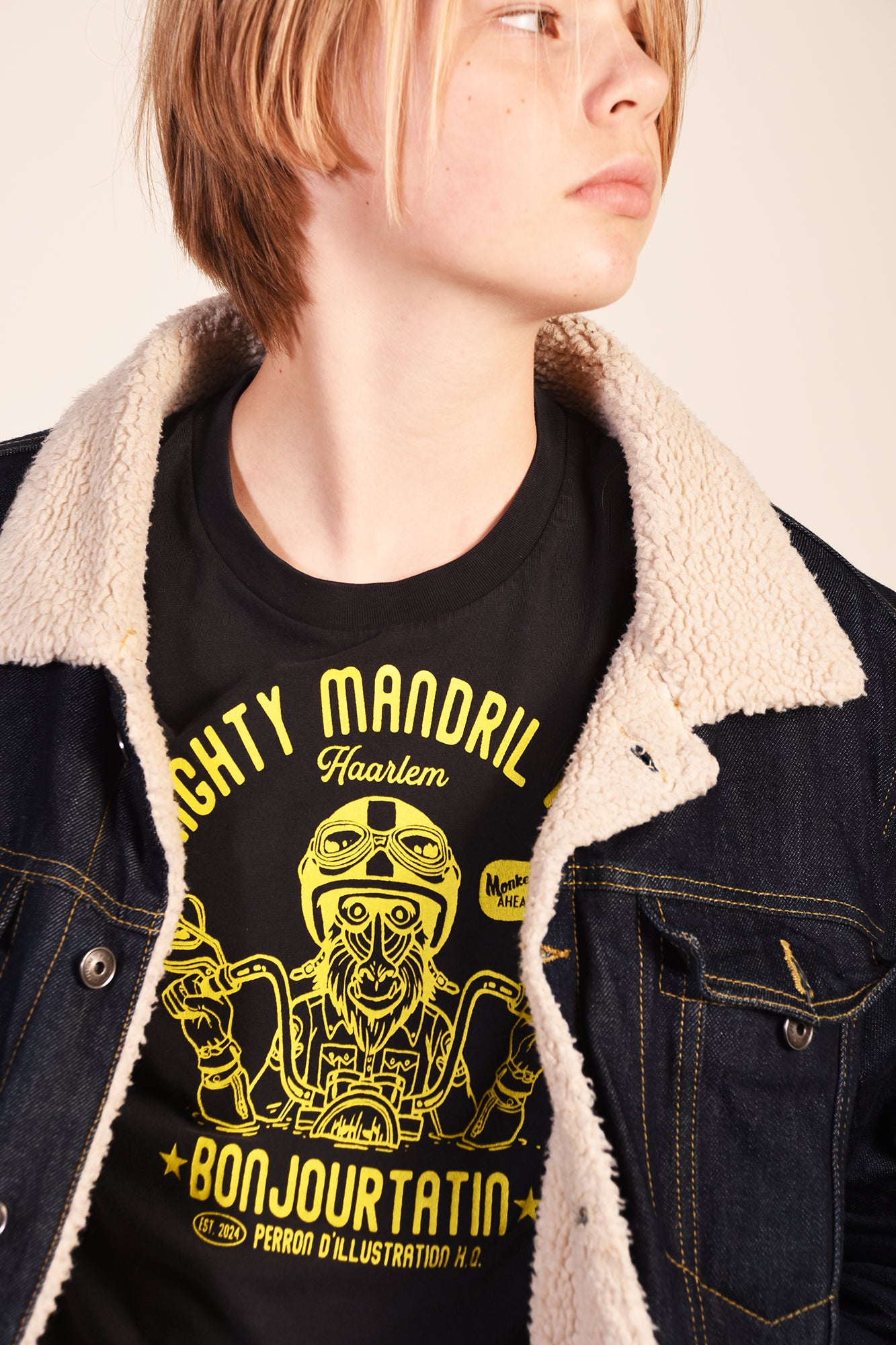 Mighty Mandril M.C. Organic T-Shirt Vintage Black - Bonjour Tatin