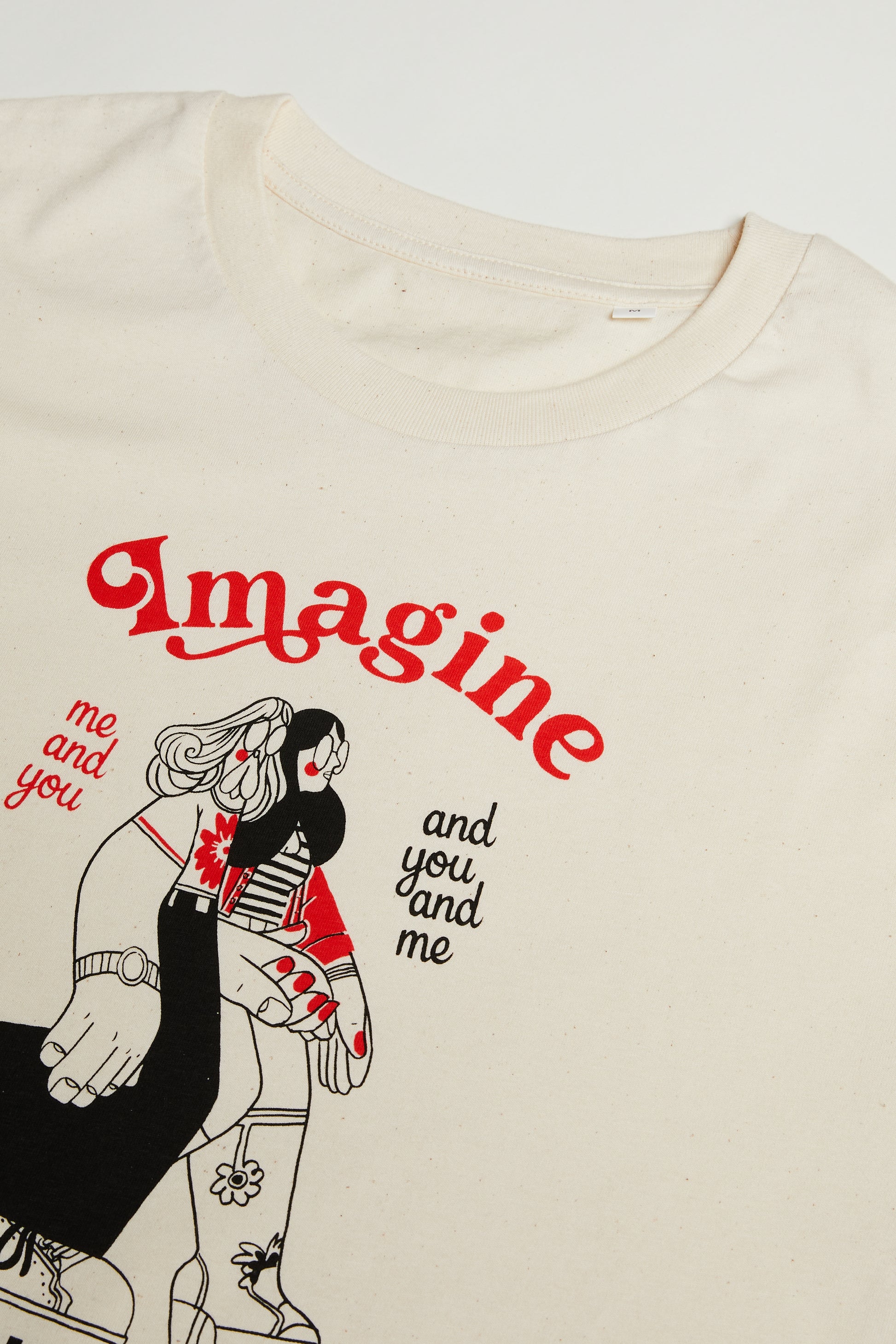 T-Shirt Off - white/Red ‘Imagine you and me’ BonjourTatin - Bonjour Tatin