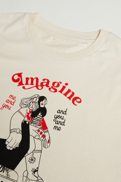 T-Shirt Off - white/Red ‘Imagine you and me’ BonjourTatin - Bonjour Tatin