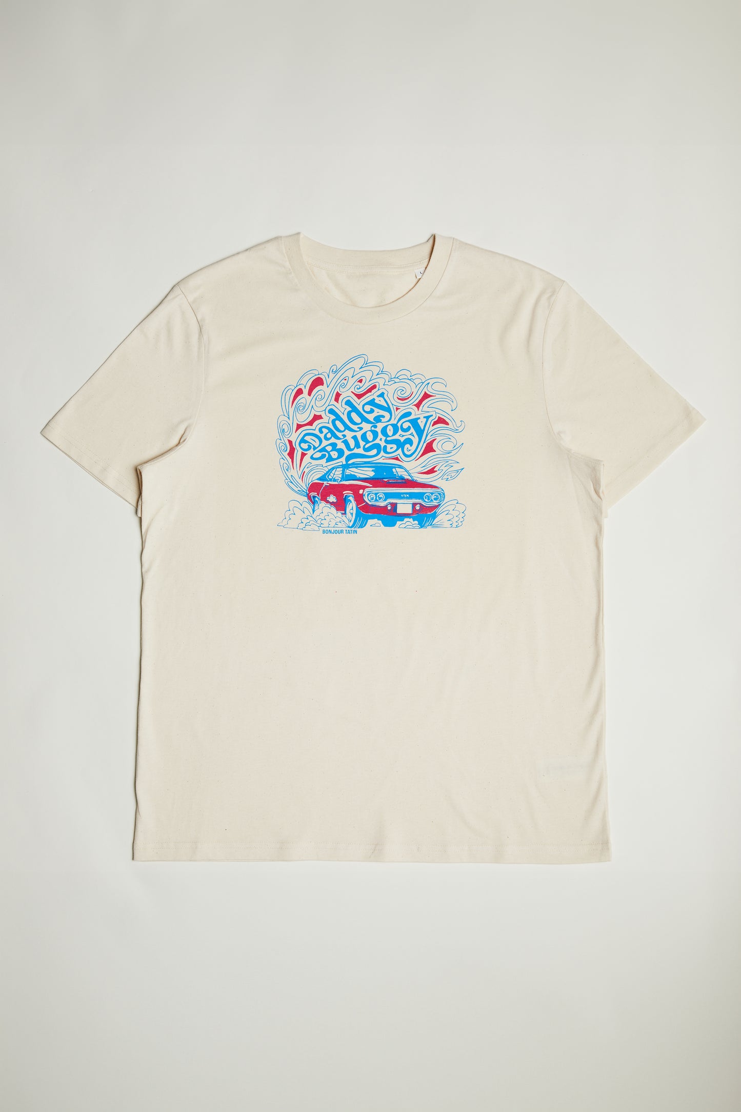 T-Shirt Off - white 'Daddy Buggy' Silk Screened - Bonjour Tatin