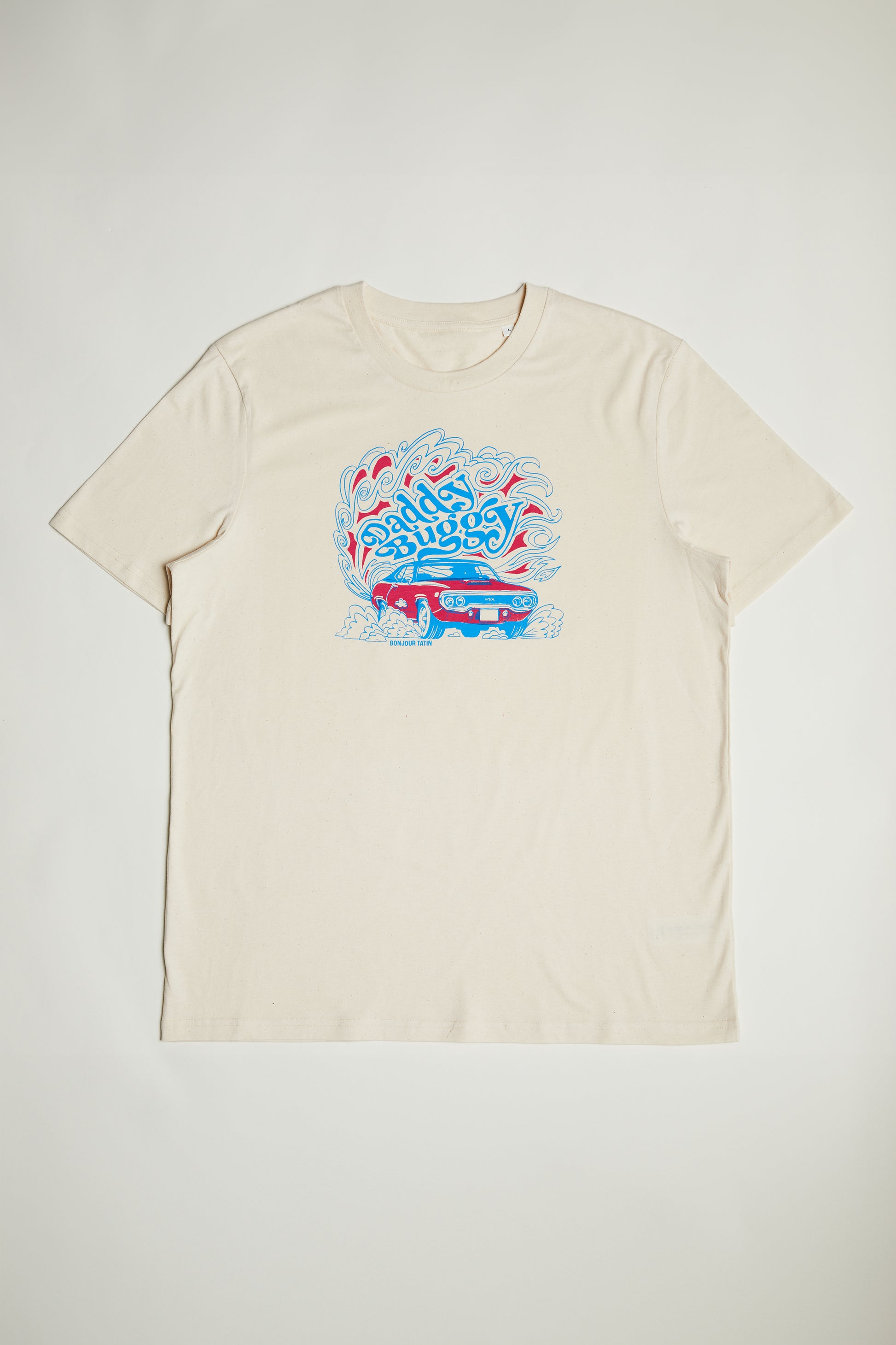 T-Shirt Off - white 'Daddy Buggy' Silk Screened - Bonjour Tatin
