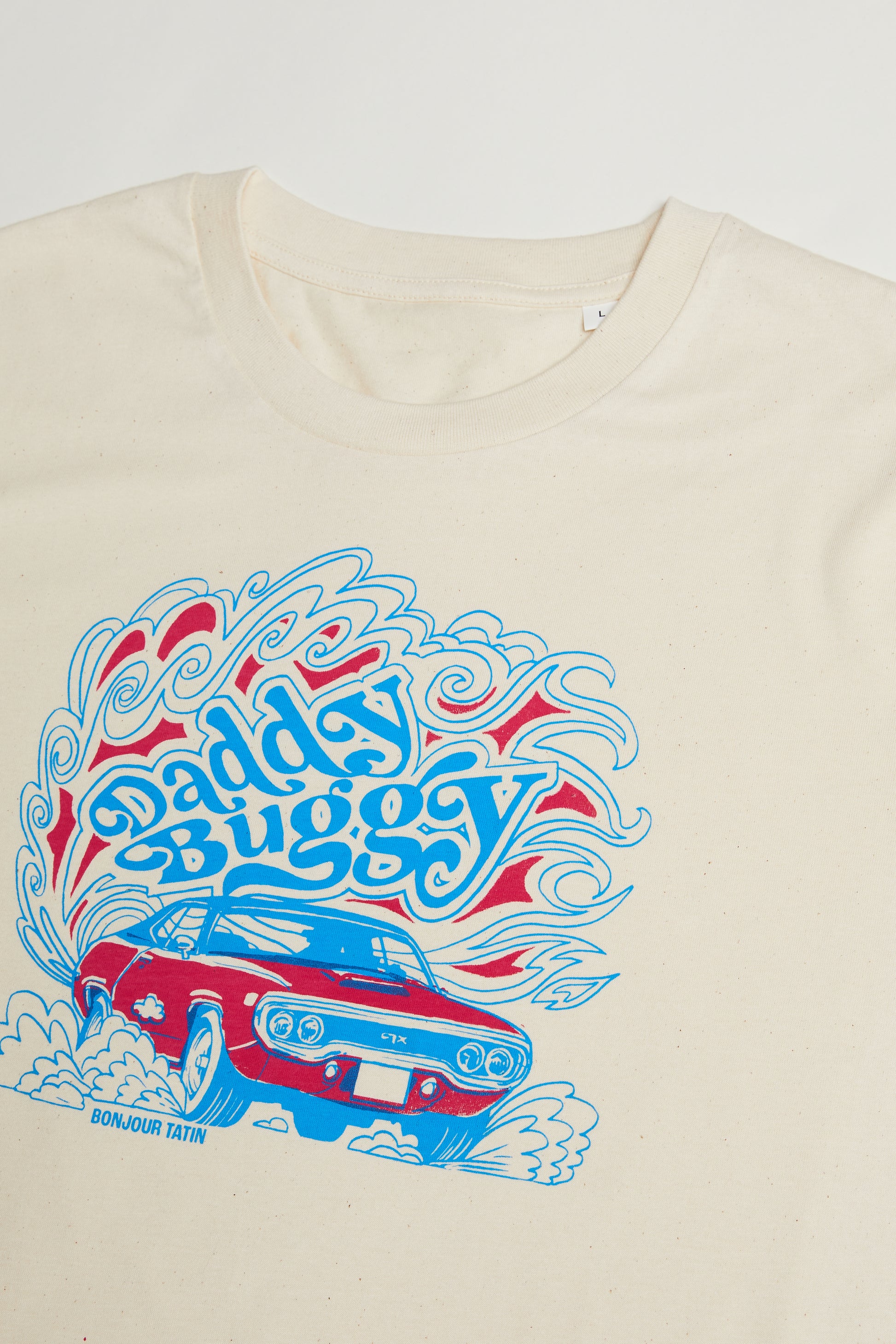 T-Shirt Off - white 'Daddy Buggy' Silk Screened - Bonjour Tatin