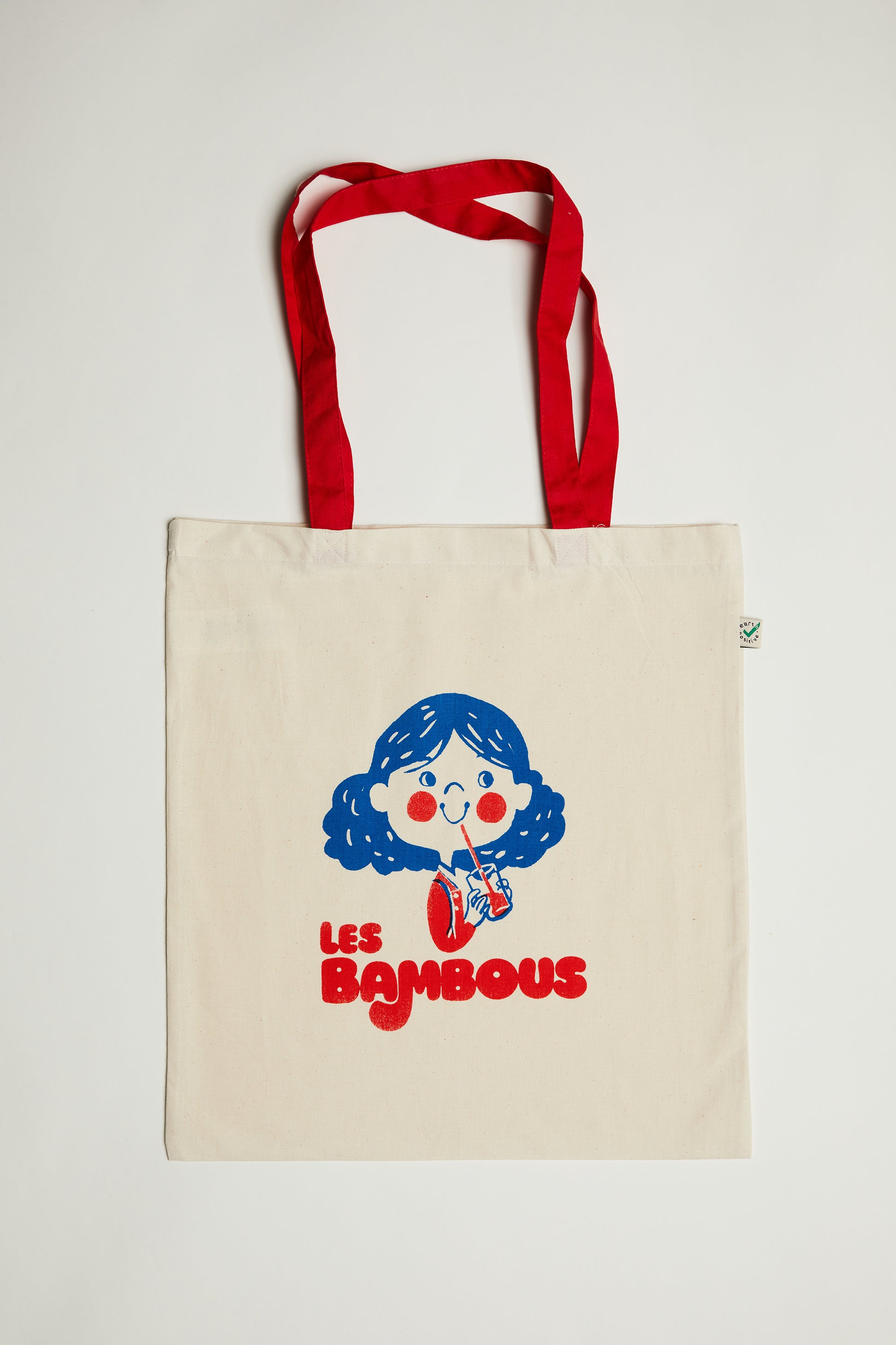 Tote Bag Organic Cotton White / Red Lemonade - Les Bambous - Bonjour Tatin