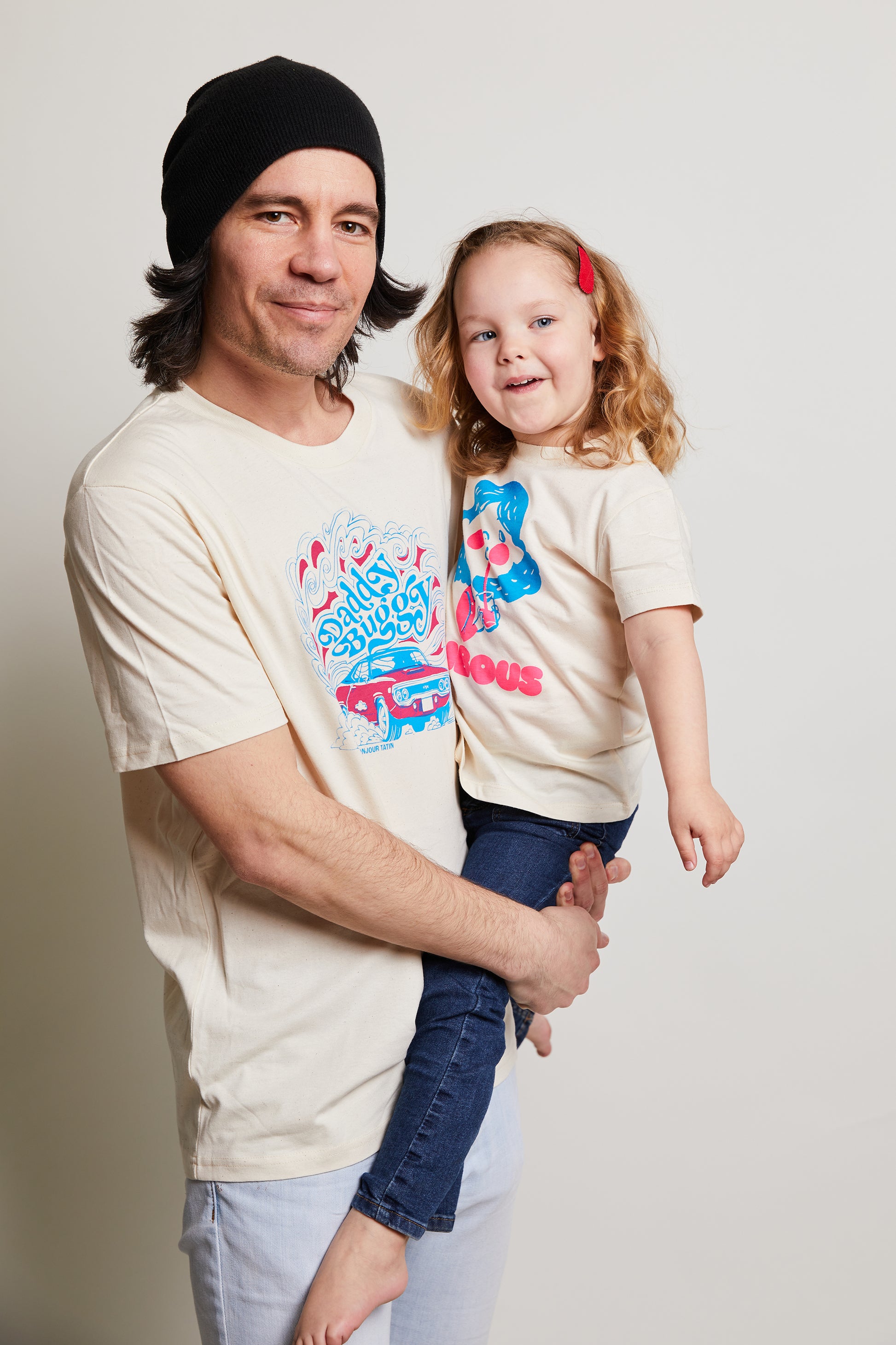 T-Shirt Off - white 'Daddy Buggy' Silk Screened - Bonjour Tatin