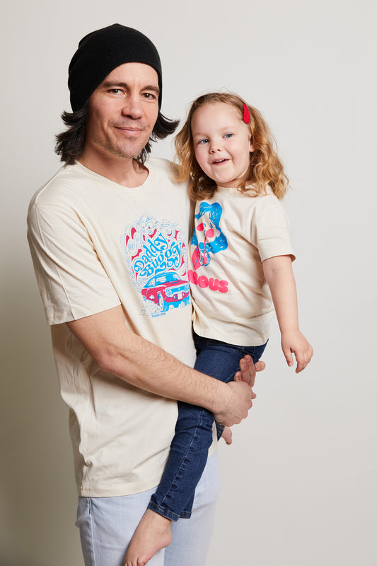 T-Shirt Off - white 'Daddy Buggy' Silk Screened - Bonjour Tatin