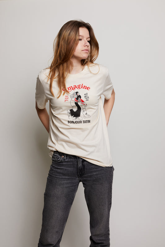 T-Shirt Off - white/Red ‘Imagine you and me’ BonjourTatin - Bonjour Tatin
