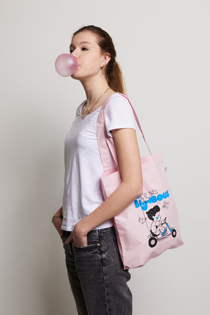 Tote Bag Organic Cotton Pink Skelter - Les Bambous - Bonjour Tatin