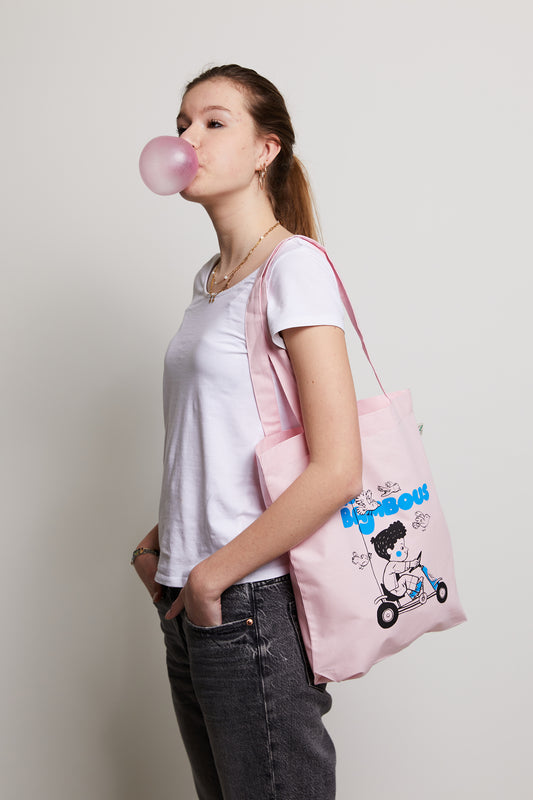 Tote Bag Organic Cotton Pink Skelter - Les Bambous - Bonjour Tatin