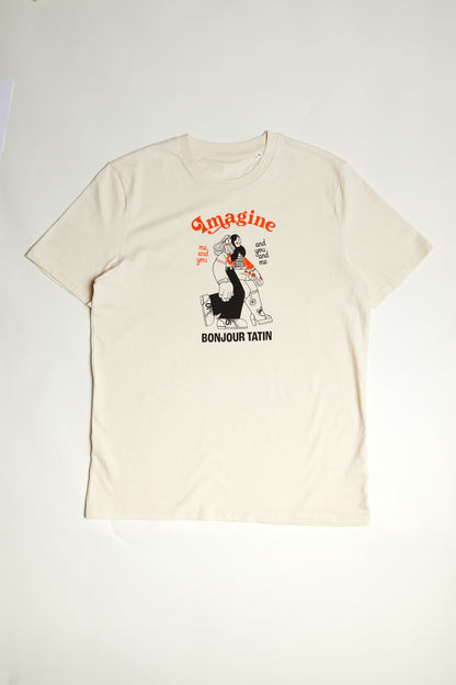 T-Shirt Off - white Orange ‘Imagine you and me’ - BonjourTatin - Bonjour Tatin