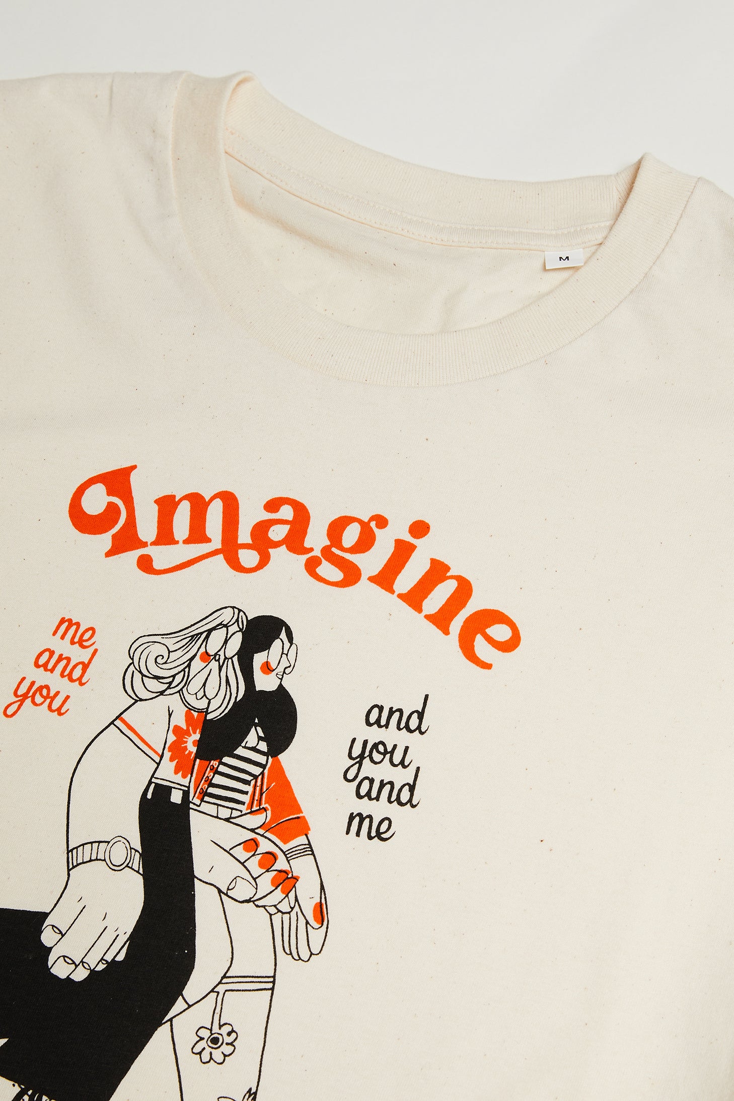 T-Shirt Off - white Orange ‘Imagine you and me’ - BonjourTatin - Bonjour Tatin