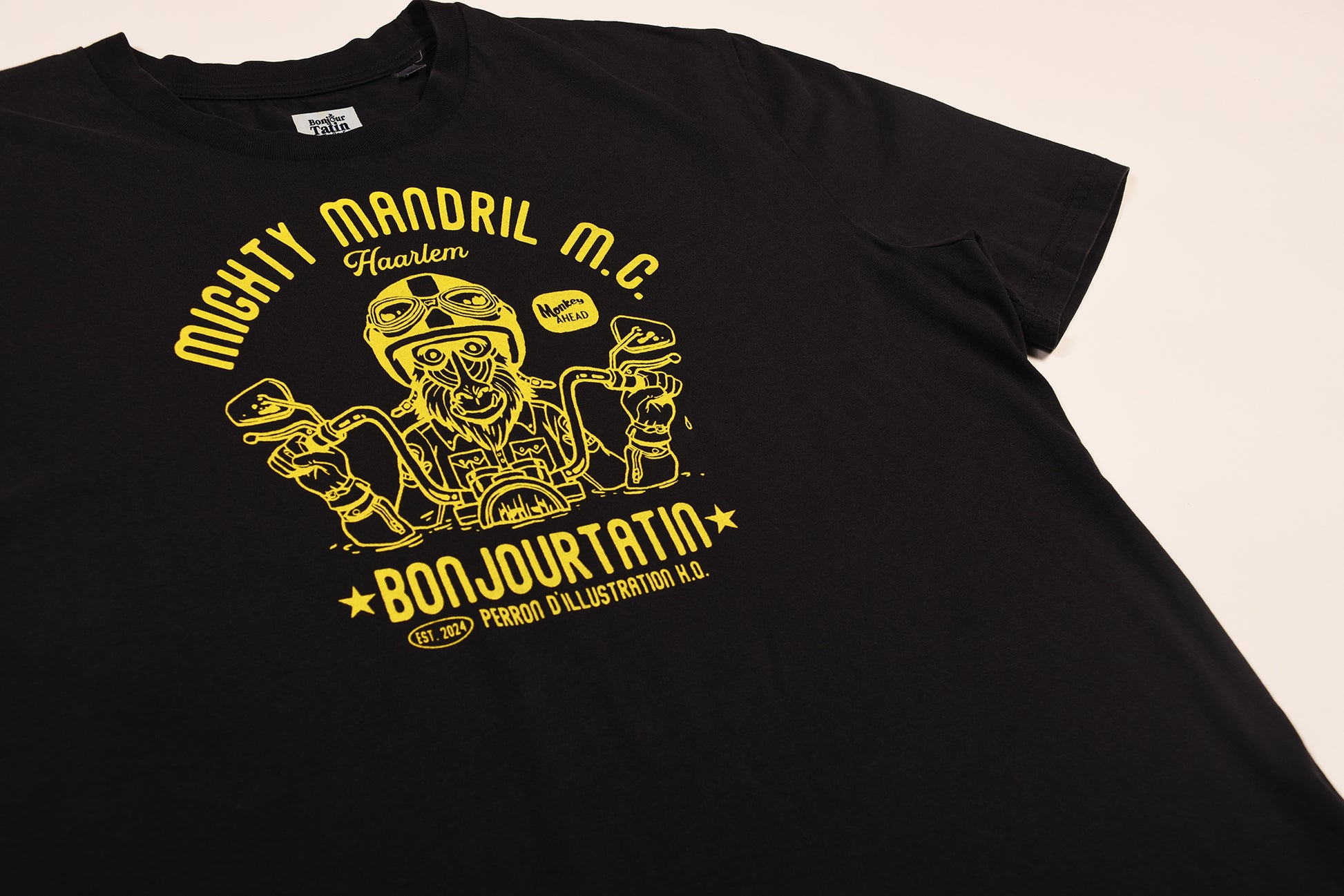 Mighty Mandril M.C. Organic T-Shirt Vintage Black - Bonjour Tatin