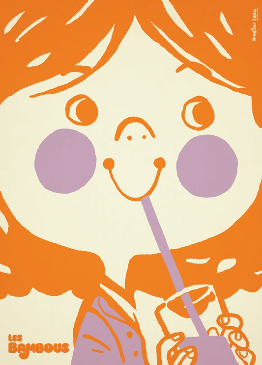 Poster Lemonade - Les Bambous orange / lilac - Bonjour Tatin