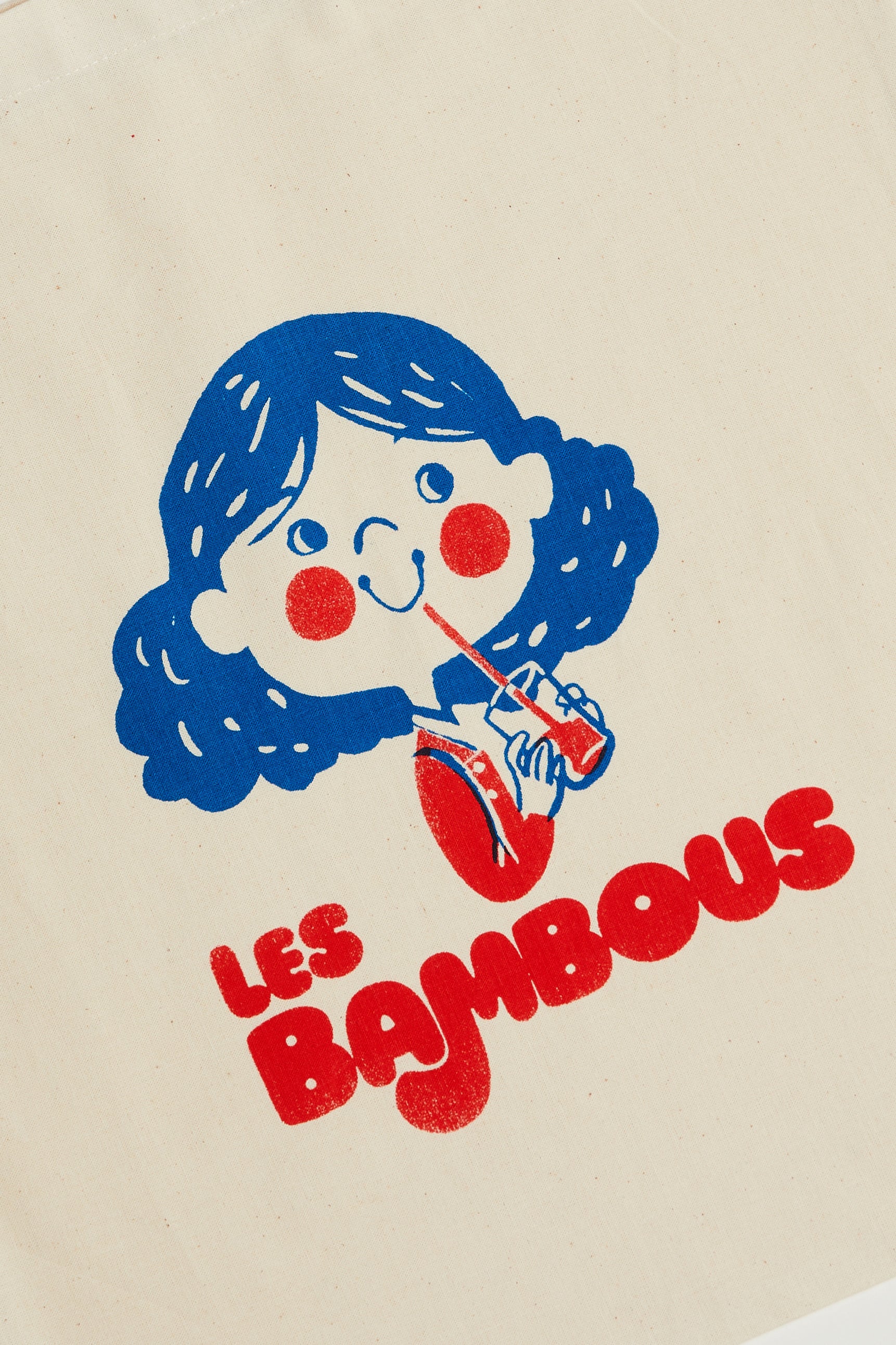 Tote Bag Organic Cotton White / Red Lemonade - Les Bambous - Bonjour Tatin