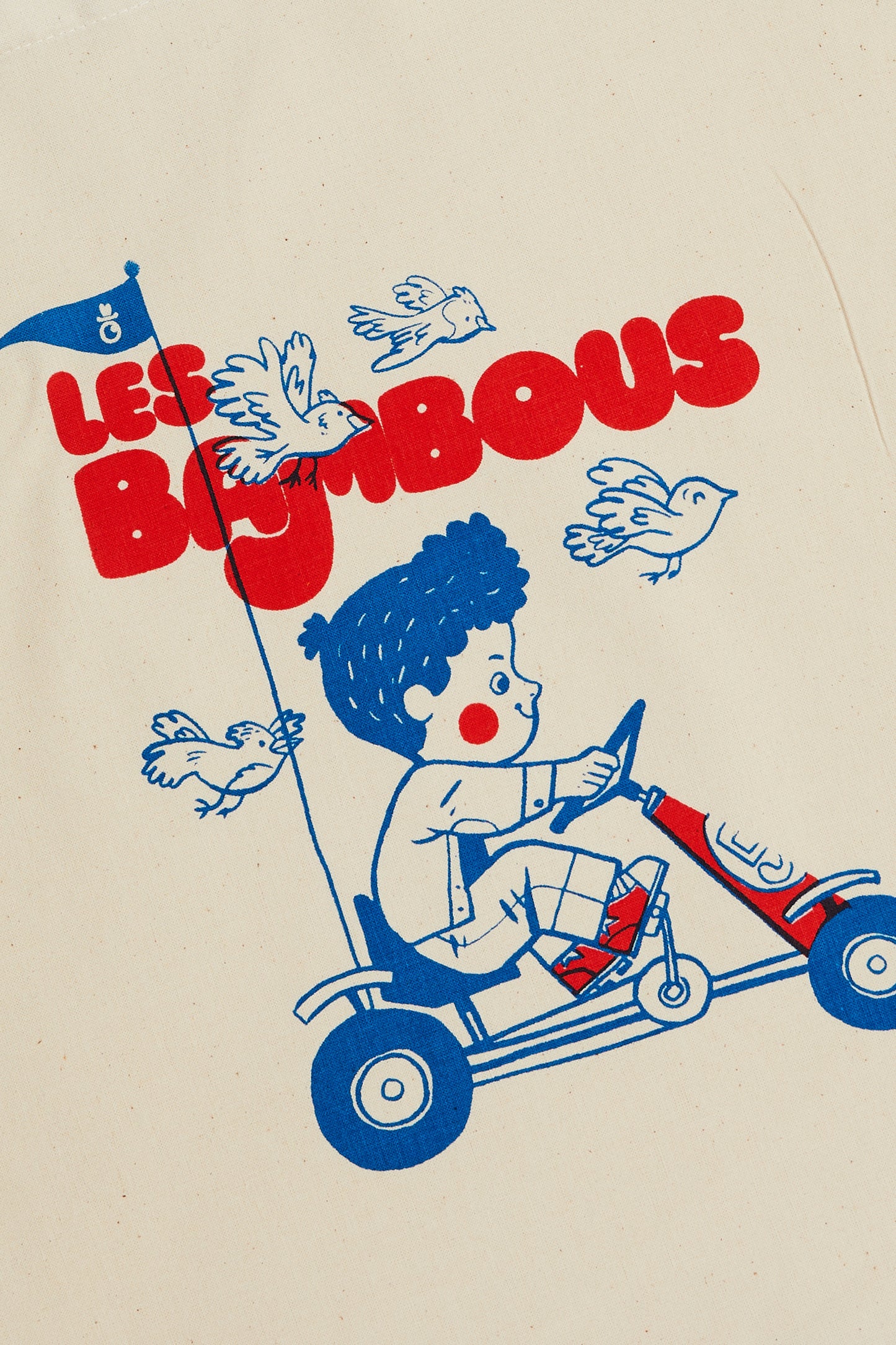 Tote Bag Organic Cotton White /Red Skelter - Les Bambous - Bonjour Tatin