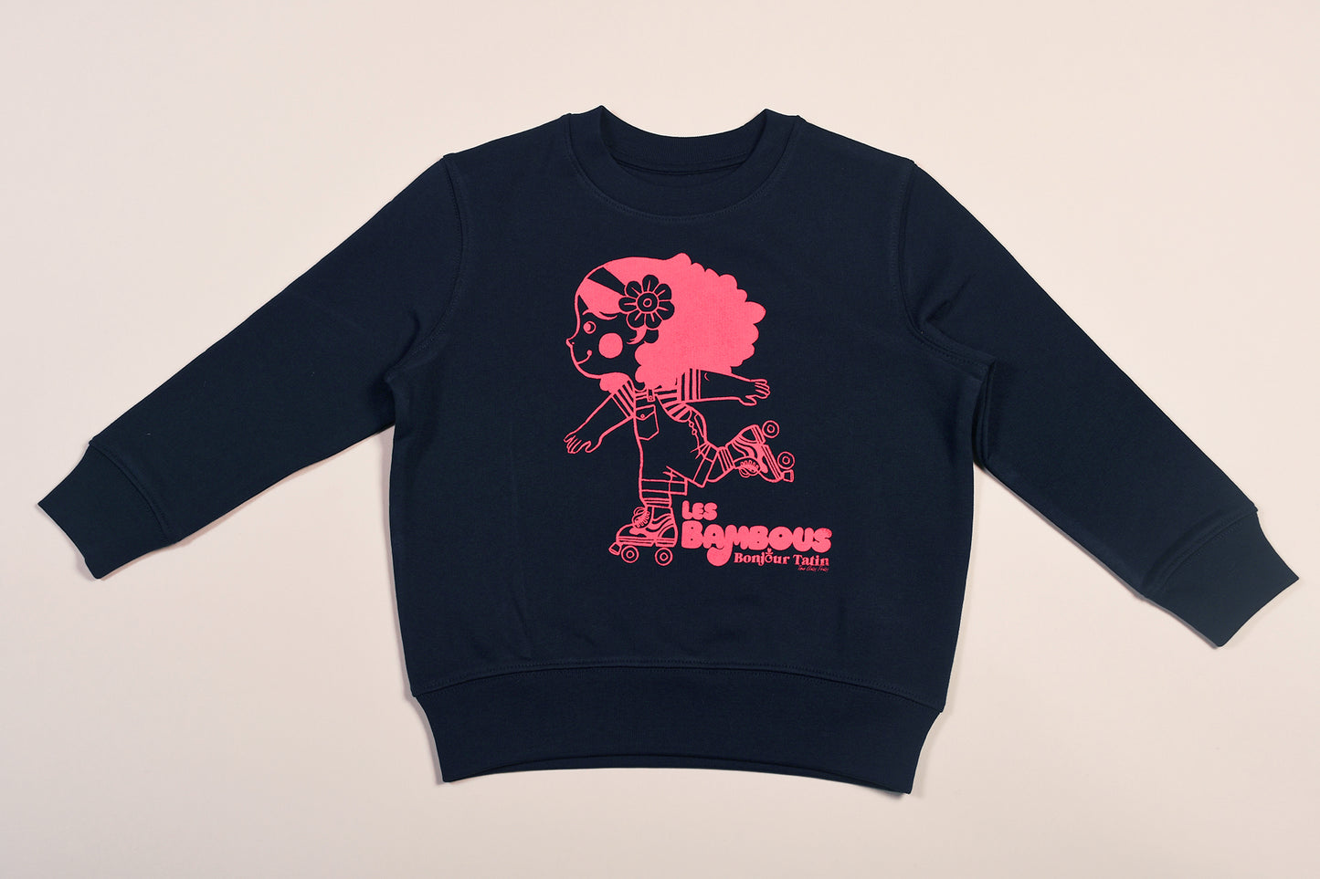 Skater Girl Organic Sweater – Bright red on navy blue - Bonjour Tatin