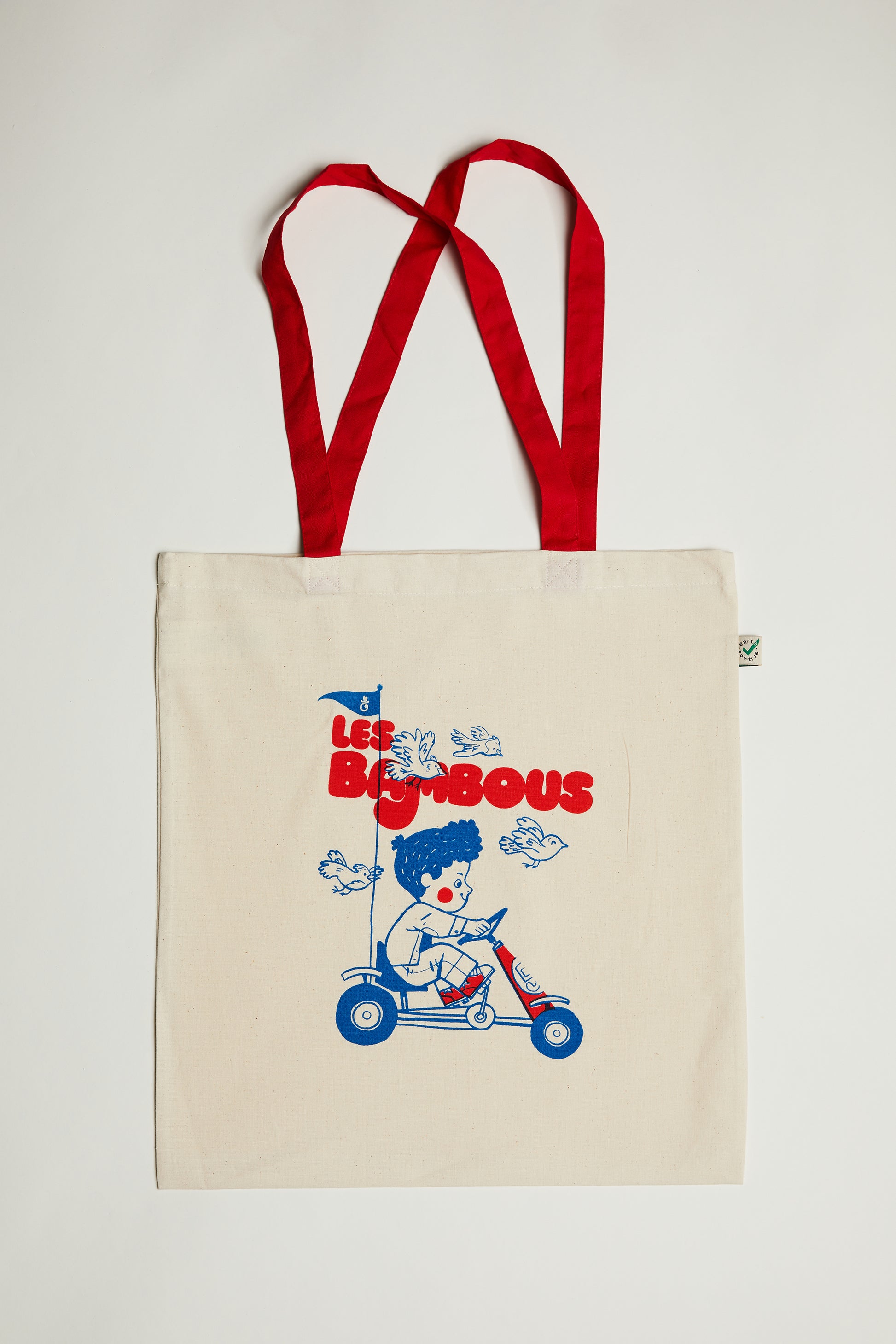 Tote Bag Organic Cotton White /Red Skelter - Les Bambous - Bonjour Tatin